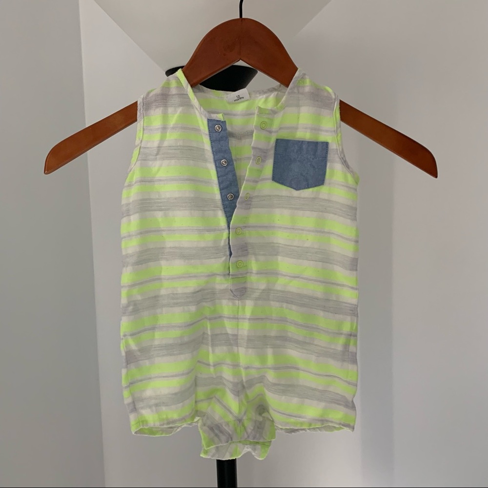 Egg by Susan Lazar / Egg New York neon yellow striped romper - never worn!